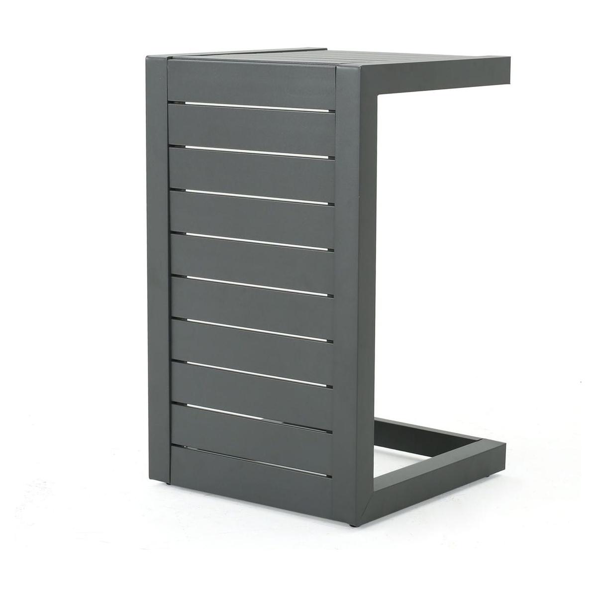 CAPE CORAL ALU C-SHAPED TABLE GREY