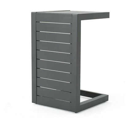CAPE CORAL ALU C-SHAPED TABLE GREY