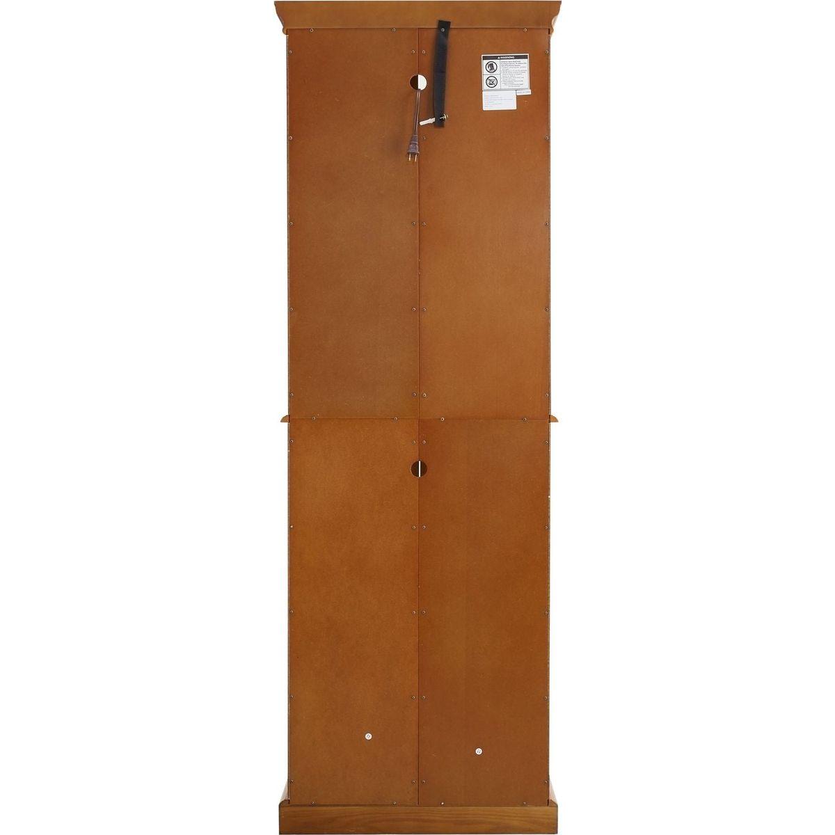 Curio Cabinet Lighted Curio Diapaly Cabinet with Adjustable Shelves and Mirrored Back Panel, Tempered Glass Doors (OAK, 6 Tier), (E26 light bulb not included)