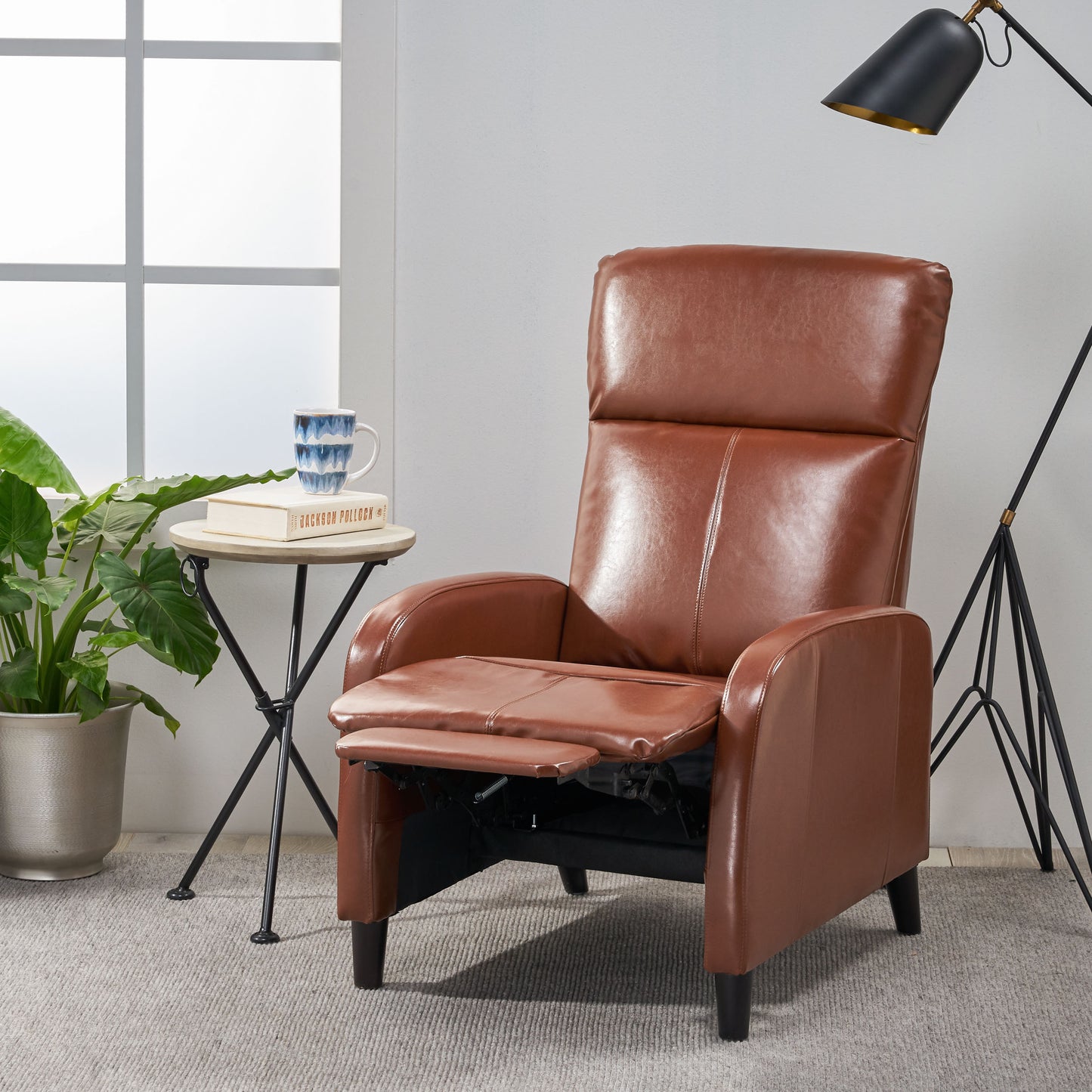 33.5" Wide Faux Leather Push Back Standard Recliner