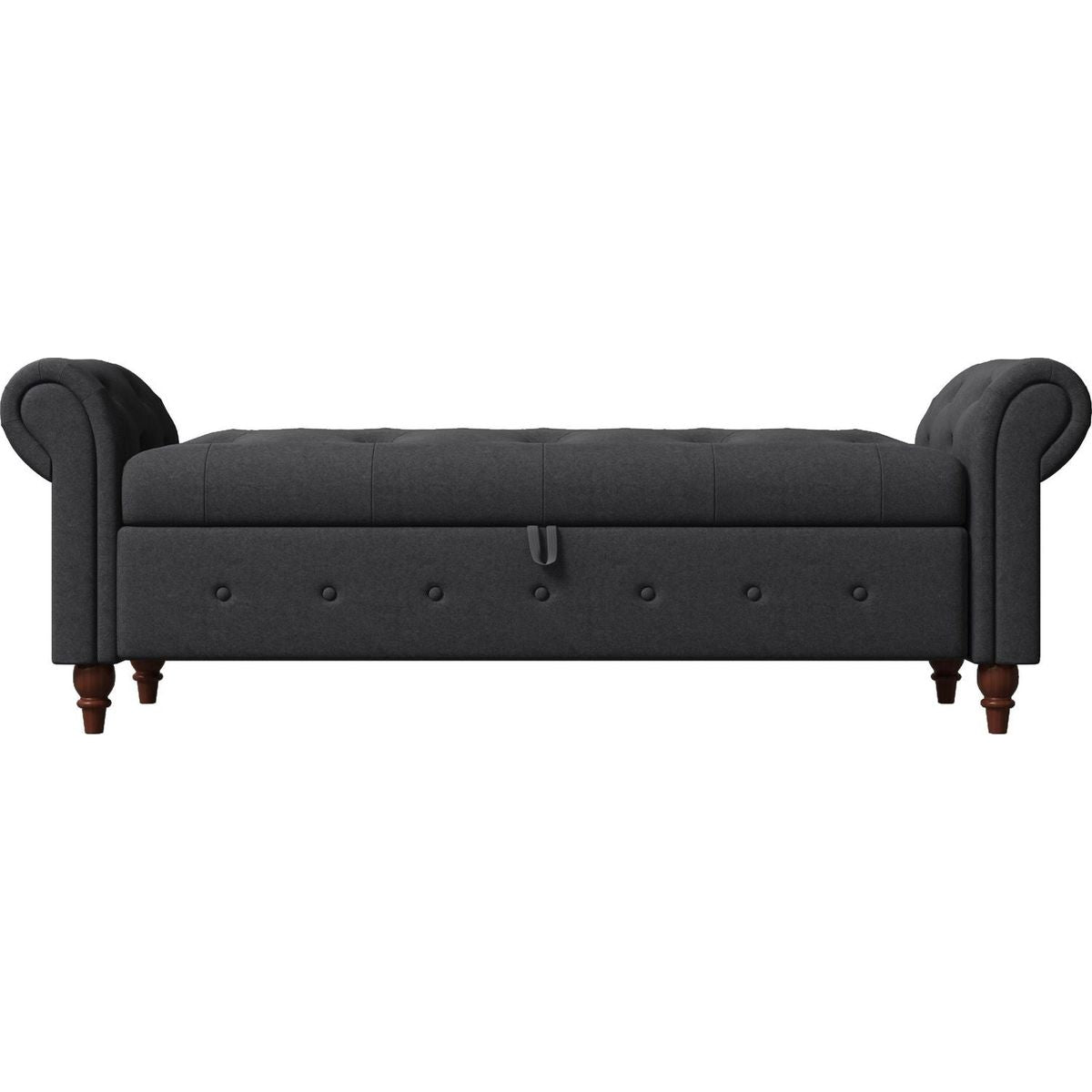 Bed Bench Dark Grey Fabric