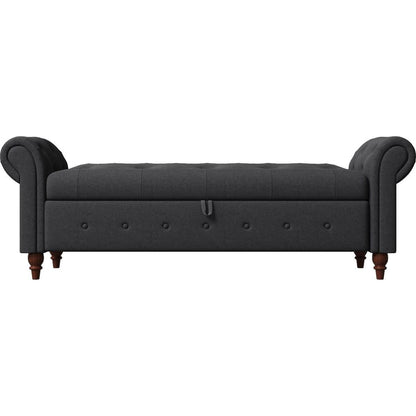 Bed Bench Dark Grey Fabric