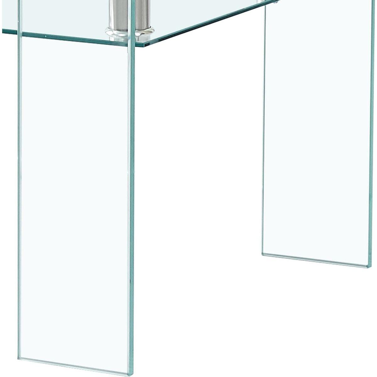 Rectangle Clear Glass Coffee Table, Modern Glass Coffee Table for Living Room, 2-Tier Storage Center Coffee Table,Tempered Glass Tea Table