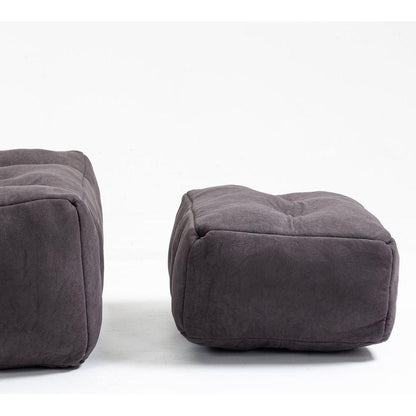 Fluffy bean bag chair, comfortable bean bag for adults and children, super soft lazy sofa chair with memory foam and ottoman, indoor modern focus bean bag chair for living room, bedroom, apartment