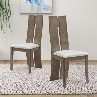 Dining Chair Set of 2 MDF, sponge .PU Leather Upholstered Cushion Seat Wooden Back Side Chairs Wood Armless Dining Chairs with High Back.