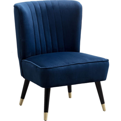Elon Contemporary Velvet Upholstered Accent Chair, Blue