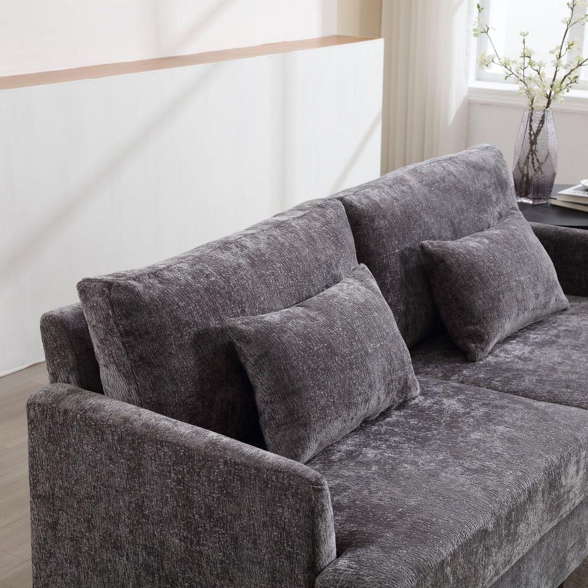 Modern chenille Fabric Loveseat, 2-Seat Upholstered Loveseat Sofa Modern Couch