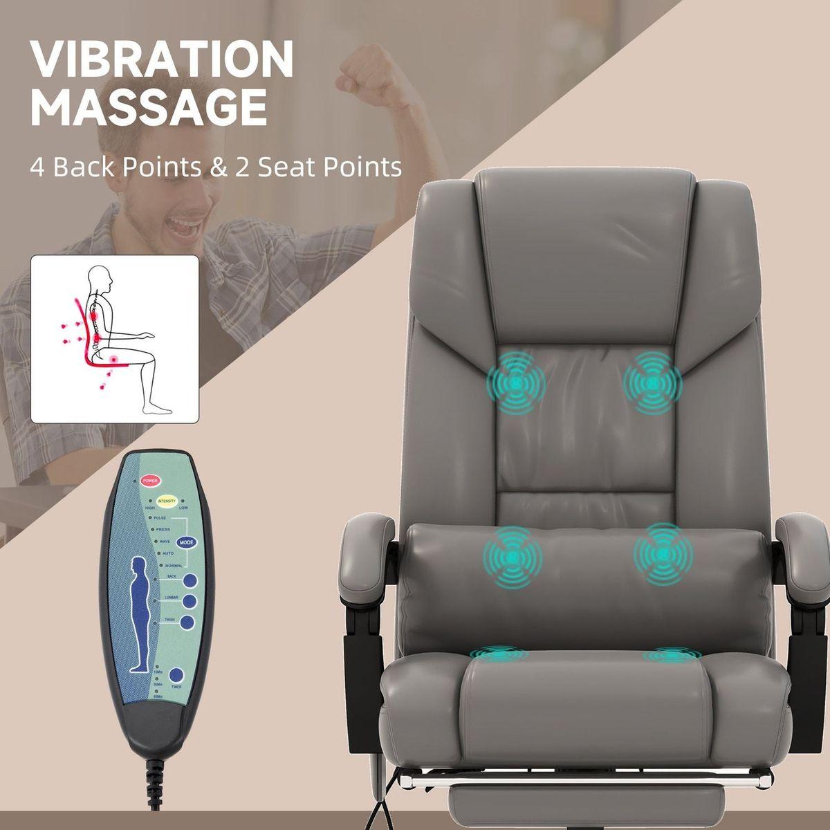 Vinsetto High Back Vibration Massage Office Chair with 6 Points Remote