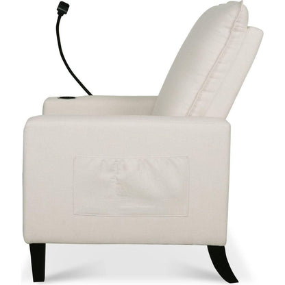 Recliner Chairs for Adults, Adjustable Recliner Sofa with Mobile Phone Holder & Cup Holder, Modern Reclining Chairs Fabric Push Back Recliner Chairs for Living Room, Bedroom, BEIGE