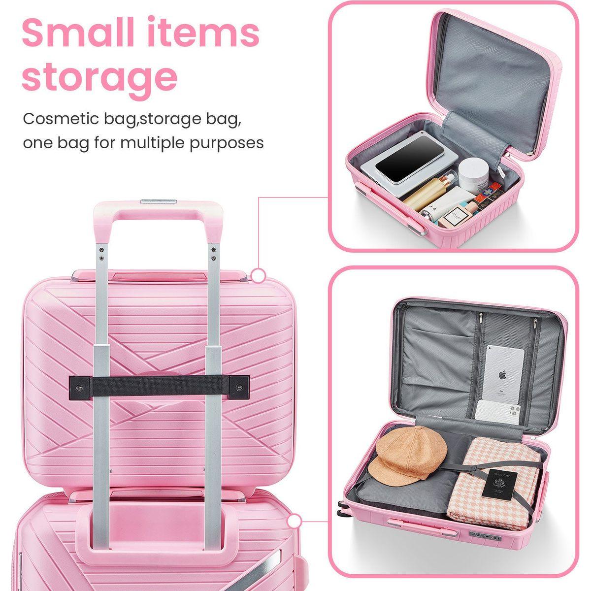 Luggage Sets 4 Piece(14/20/24/28), Expandable Lightweight Suitcase with 4 Double 360 Degrees Mute Spinner Wheels PP Materials Durable TSA Lock Travel Luggage