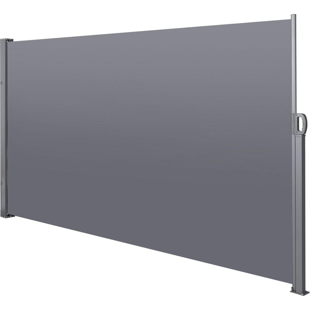 138" x 71"Retractable Side Awning, Waterproof & UV-Resistant, Privacy Screen Divider Roll Up Balcony(Grey)