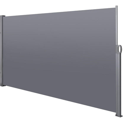 138" x 71"Retractable Side Awning, Waterproof & UV-Resistant, Privacy Screen Divider Roll Up Balcony(Grey)