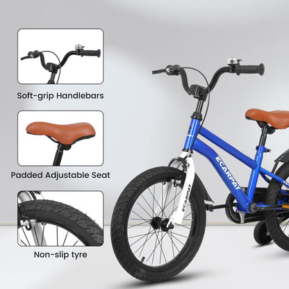 Kids Bike 14 inch for Boys & Girls with Training Wheels, Freestyle Kids' Bicycle with fender.