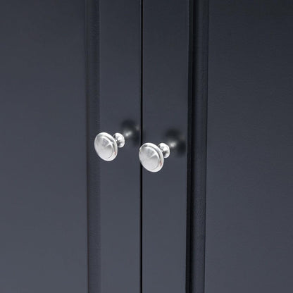 Tall Storage Cabinet with Three Drawers for Bathroom/Office, Black