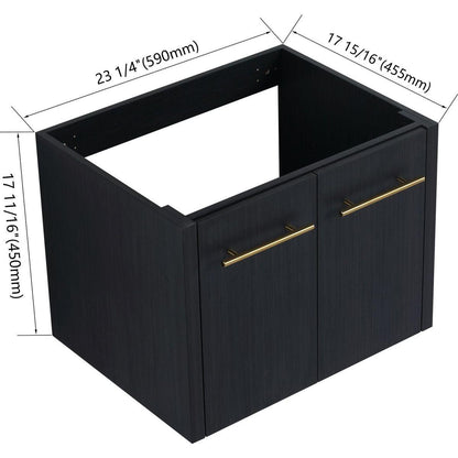 24 Inch Wall-mounted Bathroom Vanity (Only the Cabinet Body, No Top Sink)-BVB09124BCT