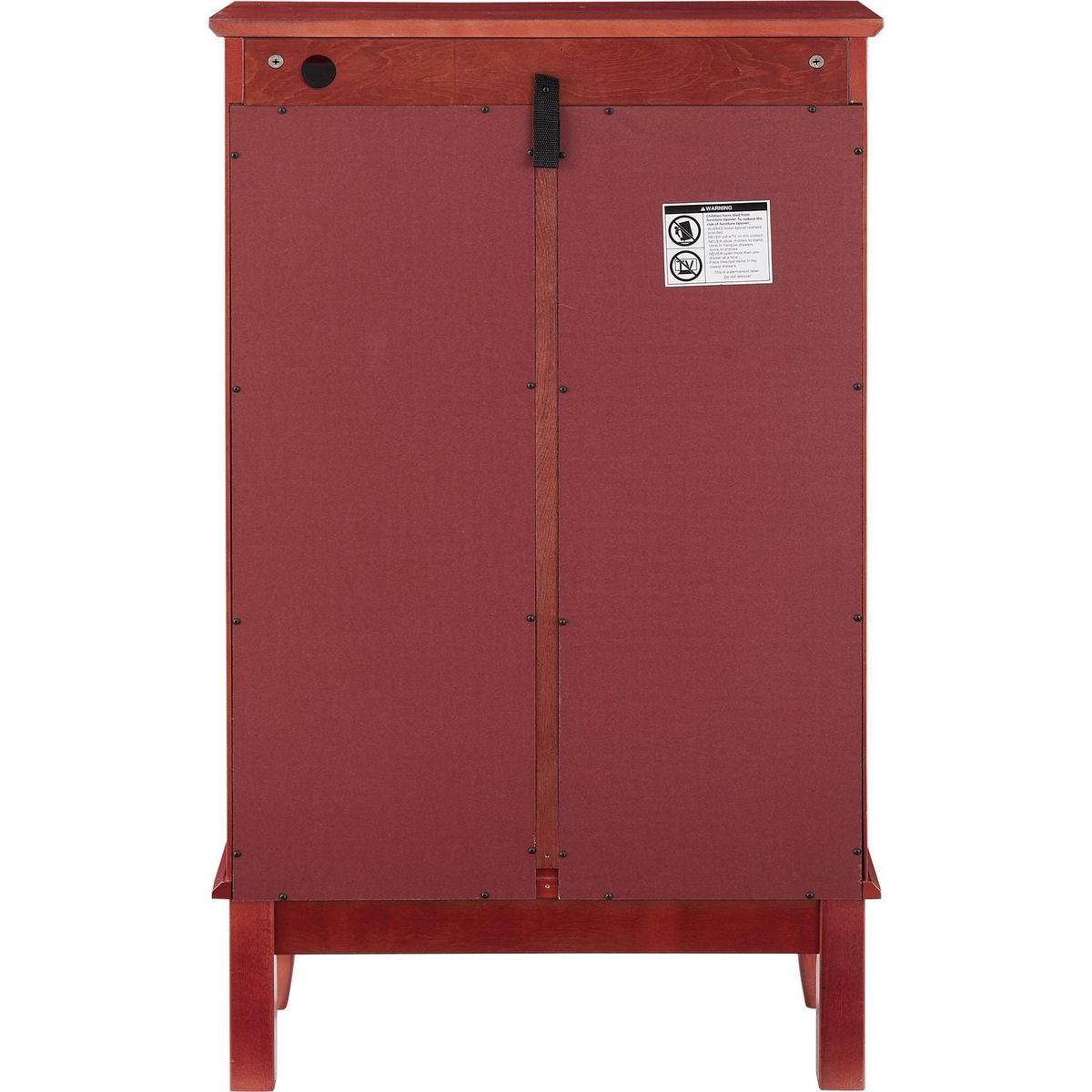 2 Doors Curio Cabinet with Tempered Glass Doors, Curio Cabinets with Mirrored Back Panel and Adjustable Shelves, Lighted Display Cabinet for Home, Office Light Bulb Included Cherry