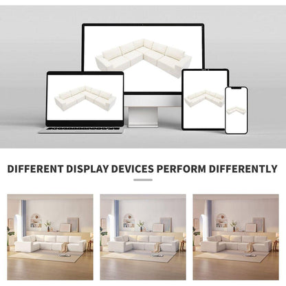 116x116" Modular L Shaped Sectional Sofa,Luxury Floor Couch Set,Upholstered Indoor Furniture,Foam-Filled Sleeper Sofa Bed for Living Room,Bedroom,5 PC Free Combination,3 Colors