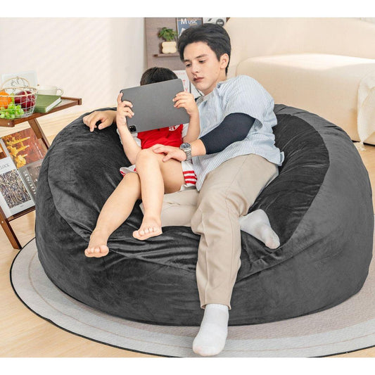 Bean Bag Chair: Giant 5' Memory Foam Furniture Bean Bag Chairs for Adults with Microfiber Cover - 5Ft