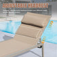 Patio Chaise Lounge Set of 3, Aluminum Pool Lounge Chairs with Side Table, Outdoor Adjustable Recliner All Weather for Poolside, Beach, Yard, Balcony (Khaki)