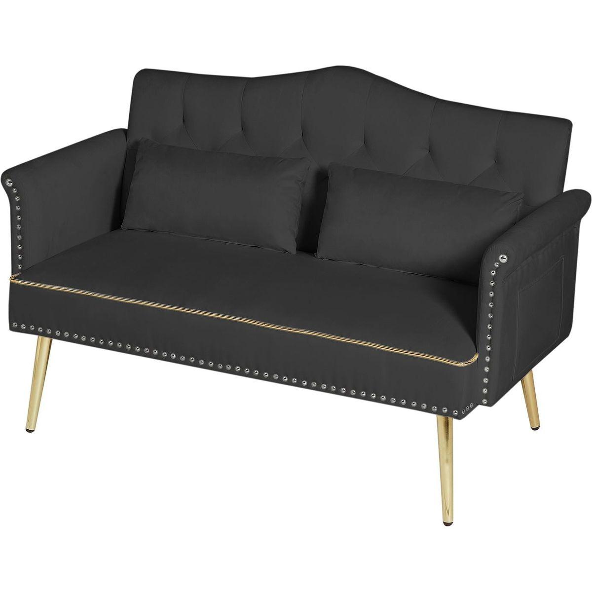 BLACK 2 SEATER SOFA