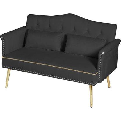 BLACK 2 SEATER SOFA