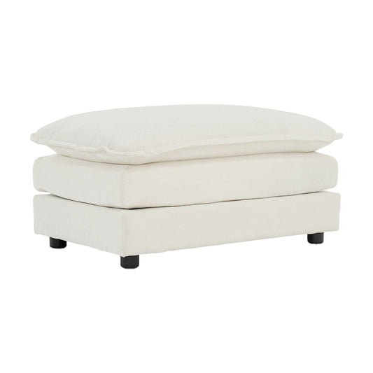 Chenille Fabric Ottomans Footrest to Combine with 2 Seater Sofa, 3 Seater Sofa and 4 Seater Sofa, White Chenille