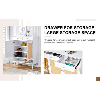 Modern minimalist storage cabinet, rattan shoe cabinet, bed top cabinet. Beautiful shape, suitable for corridors and living rooms.