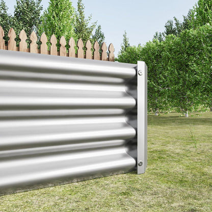 Raised Garden Bed Kit - Metal Raised Bed Garden 7.6x3.7x0.98ft for Flower Planters, Vegetables Herb Silver