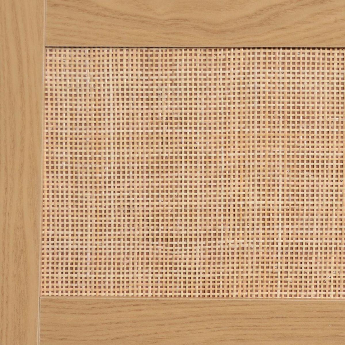 Rattan TV Stand for TVs up to 85", Modern Farmhouse Media Console, Entertainment Center with Solid Wood Legs, TV Cabinet for Living Room,Home Theatre