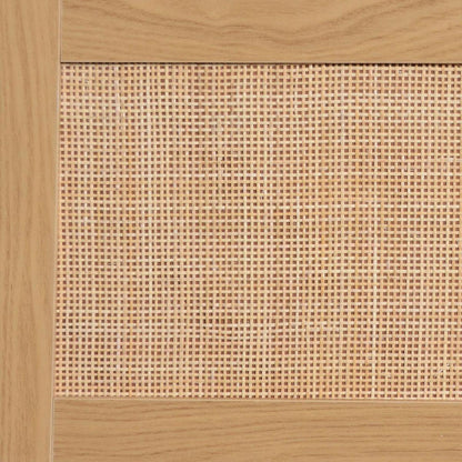 Rattan TV Stand for TVs up to 85", Modern Farmhouse Media Console, Entertainment Center with Solid Wood Legs, TV Cabinet for Living Room,Home Theatre