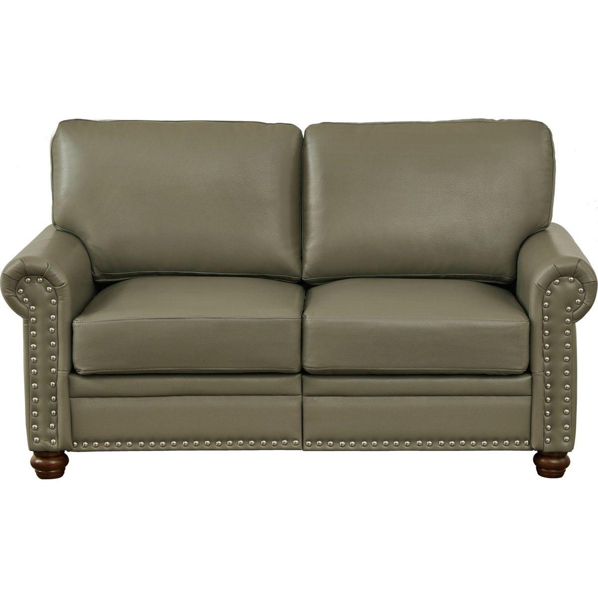 Living Room Sofa Loveseat Chair Grey Faux Leather