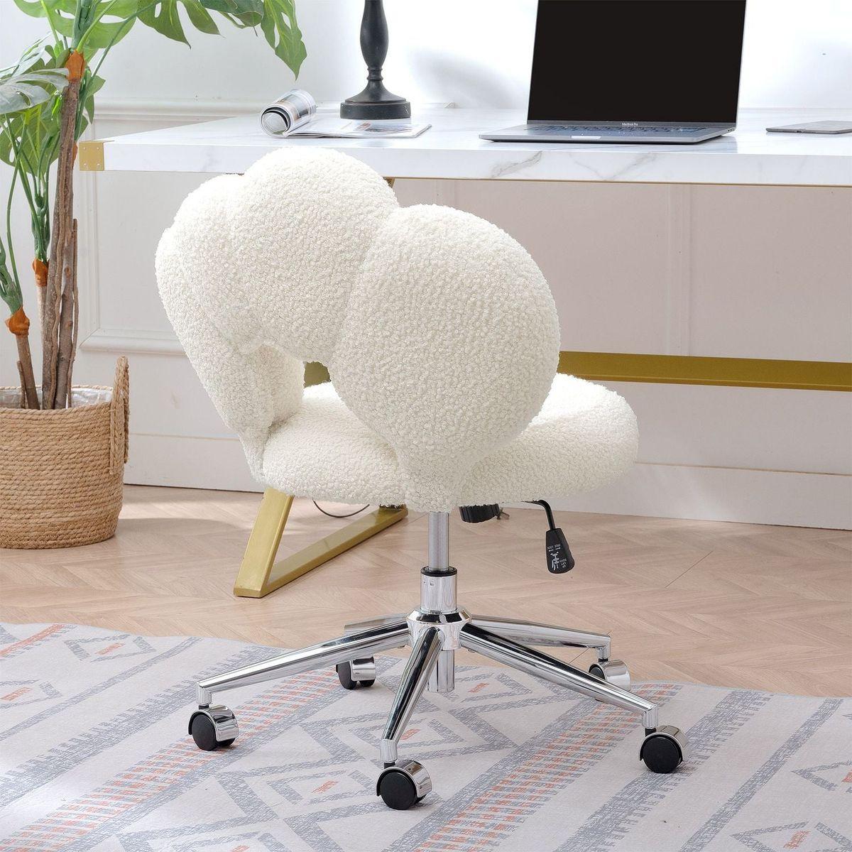 360Swivel Height Adjustable,Swivel Chair,Teddy fabric,home office chair