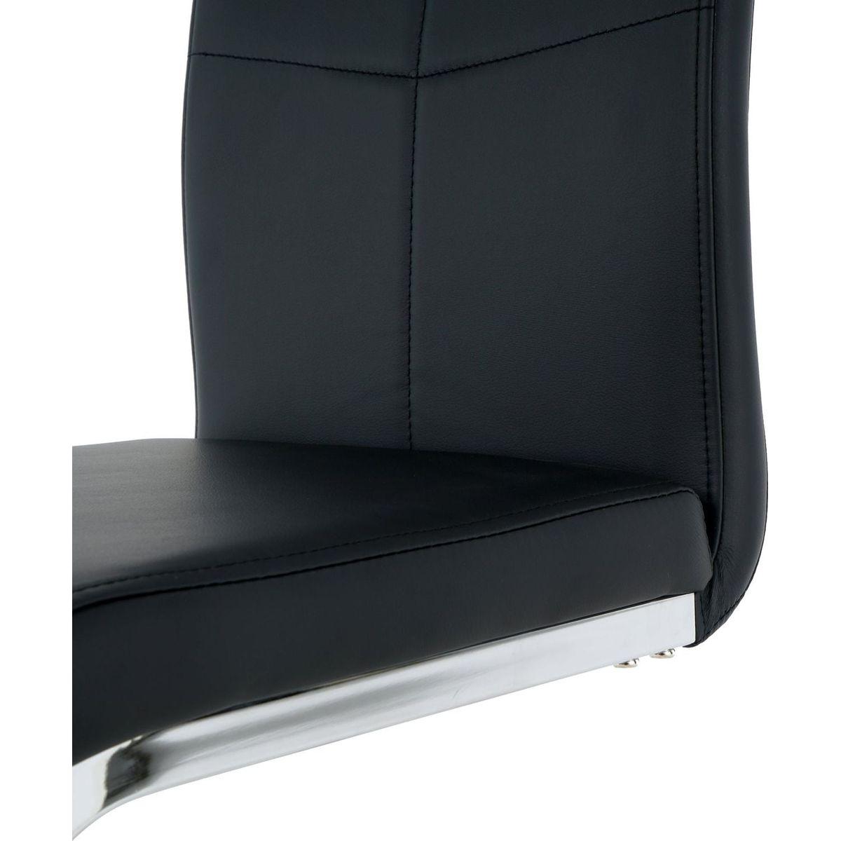 Modern Dining Chairs with Faux Leather Padded Seat Dining Living Room Chairs Upholstered Chair with Chrome Metal Legs Design for Kitchen, Living, Bedroom, Dining Room Side Chairs Set of 2