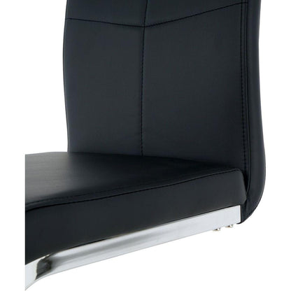 Modern Dining Chairs with Faux Leather Padded Seat Dining Living Room Chairs Upholstered Chair with Chrome Metal Legs Design for Kitchen, Living, Bedroom, Dining Room Side Chairs Set of 2