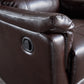 Brown PU Glider Recliner with Swivel, Manual Reclining Chair