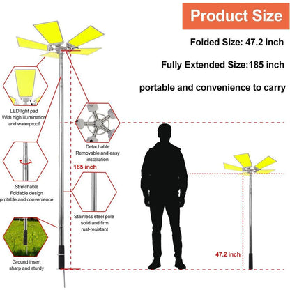 15000lm LED Telescopic Camping Lights Portable Outdoor Camping Light Telescoping Pole Fishing Light at Night Flood Light Super Bright Emergency Light Backyard Lighting