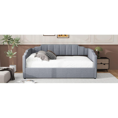 Upholstered Daybed with Underneath Storage,Full Size, Gray