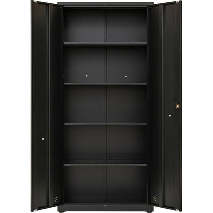 High Storage Cabinet with 2 Doors and 4 Partitions to Separate 5 Storage Spaces, Home/ Office Design