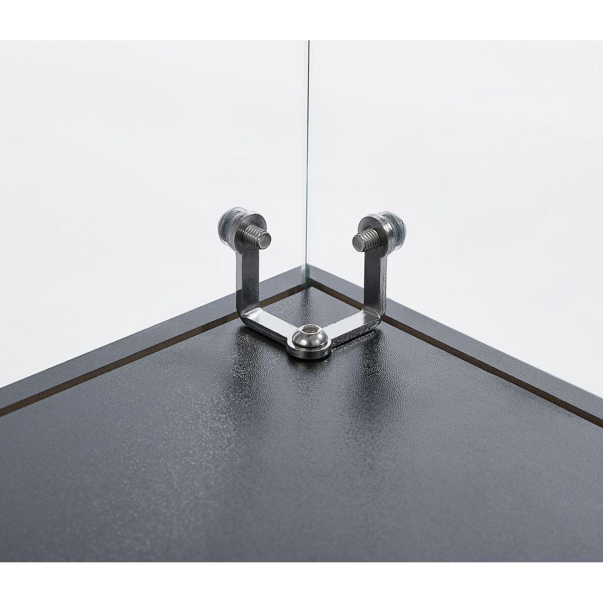 4-Tier Glass Display Cabinet, Double Door Glass Cabinet, Four Partitions, Two Locks, Floor Standing Storage Cabinet for Living Room, Bedroom, Showroom and Office, Black, 31.5"L x 14.2"W x 66.3"H