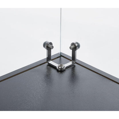 4-Tier Glass Display Cabinet, Double Door Glass Cabinet, Four Partitions, Two Locks, Floor Standing Storage Cabinet for Living Room, Bedroom, Showroom and Office, Black, 31.5"L x 14.2"W x 66.3"H