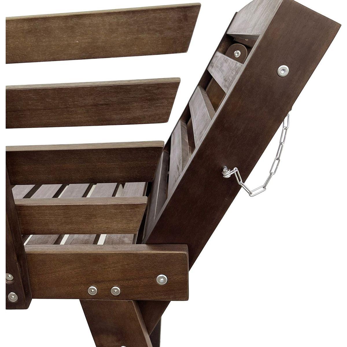 Outdoor Adjustable Patio Wooden Daybed Sofa Chaise Lounge with Cushions for Small Places, Brown Finish+Beige Cushion