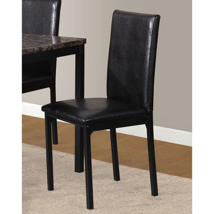 Citico 5-Piece Metal Dinette Set with Laminated Faux Marble Top, Black