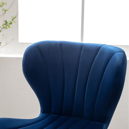 Ellston Upholstered Adjustable Swivel Barstools in Blue, Set of 2