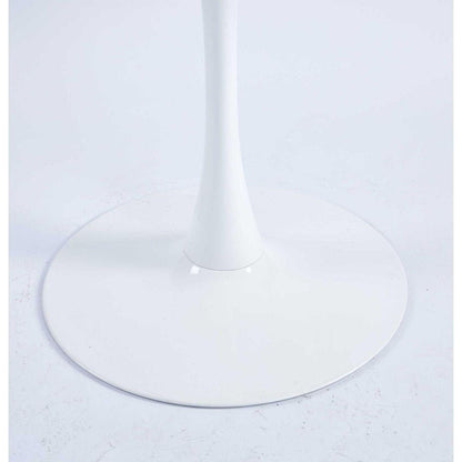 42.1"WHITE Table Mid-century Dining Table for 4-6 people With Round Mdf Table Top, Pedestal Dining Table, End Table Leisure Coffee Table