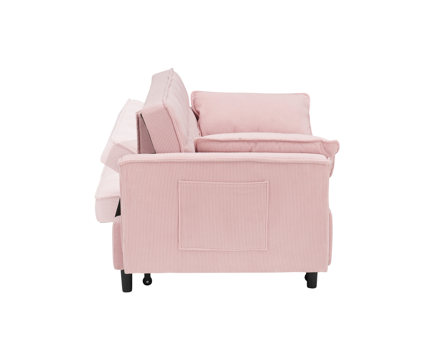 Folding sofa bed with adjustable back access to sofa recliner single bed Adult Modern chair bed, pink