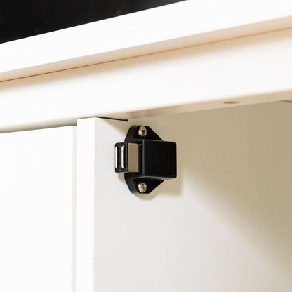 71-inchstylishTVcabinet Entertainment CenterTV stand,TVConsoleTable, Media Console,solidwood frame,Changhong glass door,Metal handle,antique white,canbeplacedin the children's room,bedroom Living Room