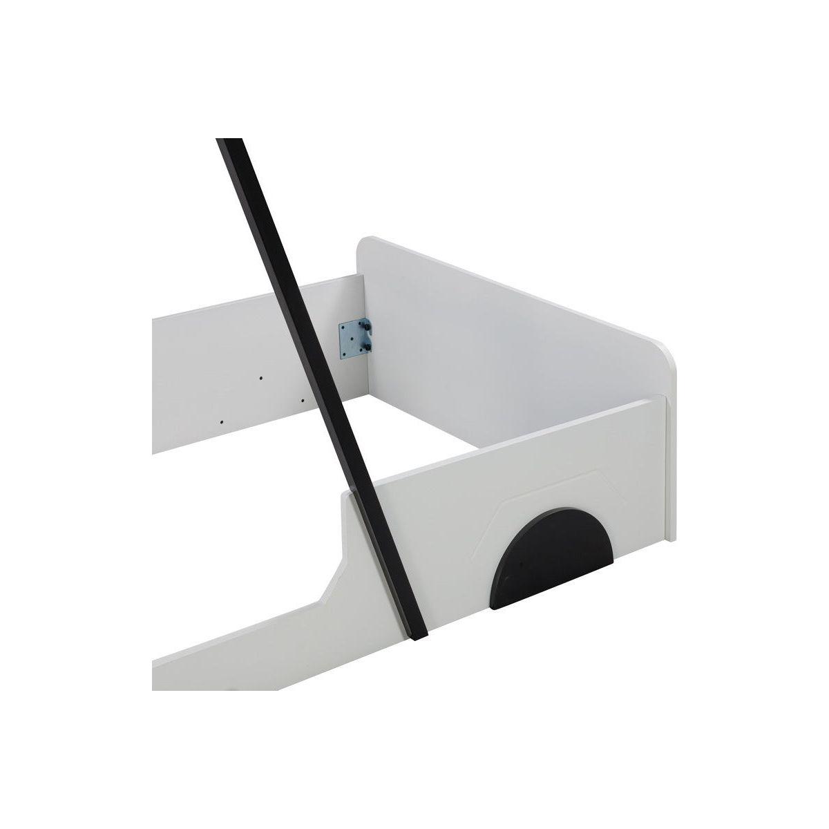 Twin Size Car-shaped Bed with Roof,Wooden Twin Floor Bed with wheels and door Design,Montessori Inspired Bedroom,Black