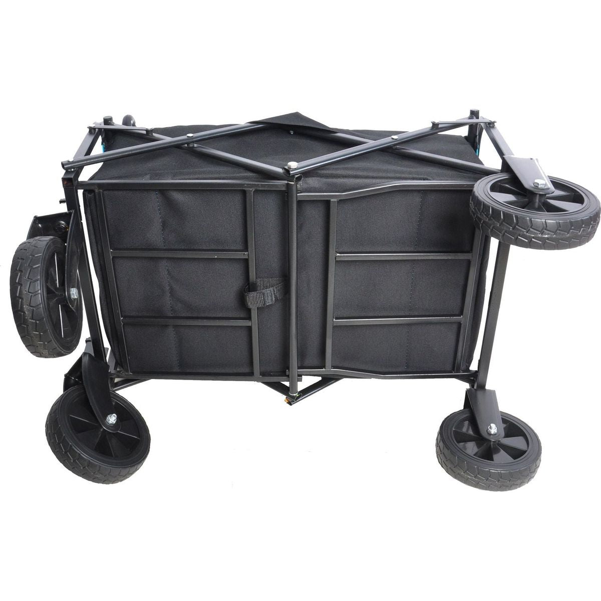 Folding Wagon Garden Shopping Beach Cart (black+blue)
