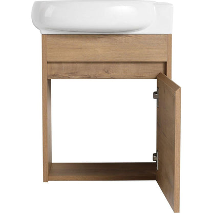 Soft Close Doors Bathroom Vanity With Sink,16 Inch For Small Bathroom