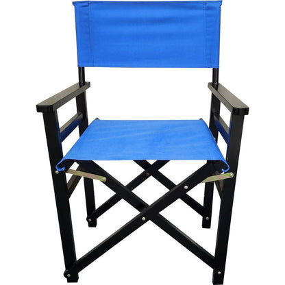 Folding Chair Wooden Director Chair Canvas Folding Chair Folding Chair 2pcs/set populus + Canvas (Color : Blue)